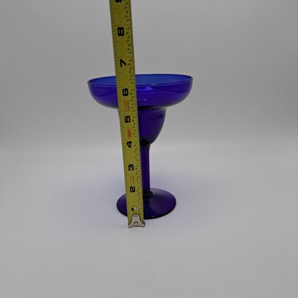Vintage Cobalt Blue Glass Margarita Cocktail Coupe - Picture 2 of 6